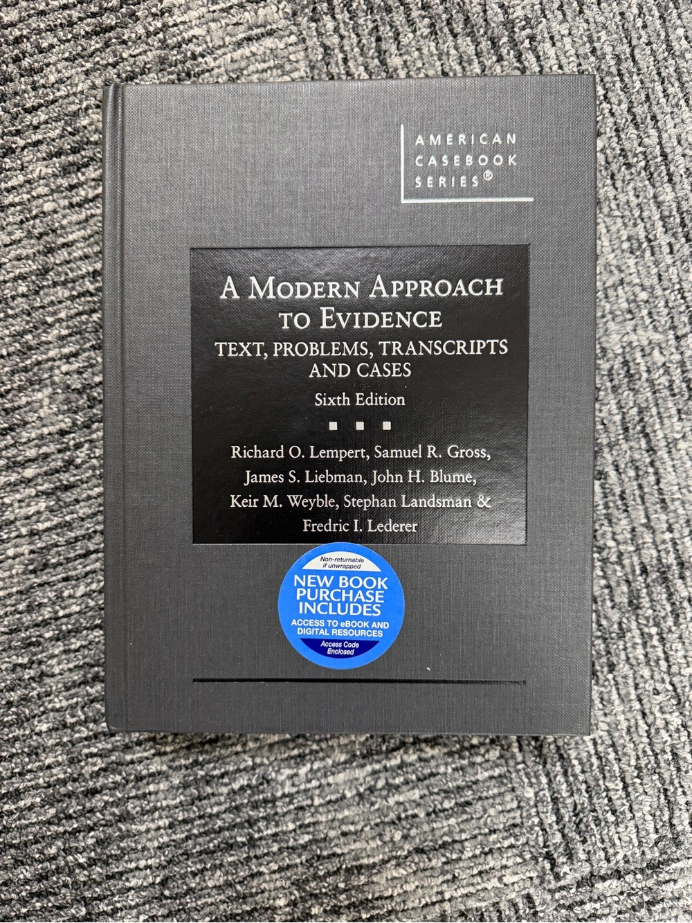 Modern Approach to Evidence Sixth Edition - Black